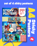 One Piece Set of 4 Sticky Poster