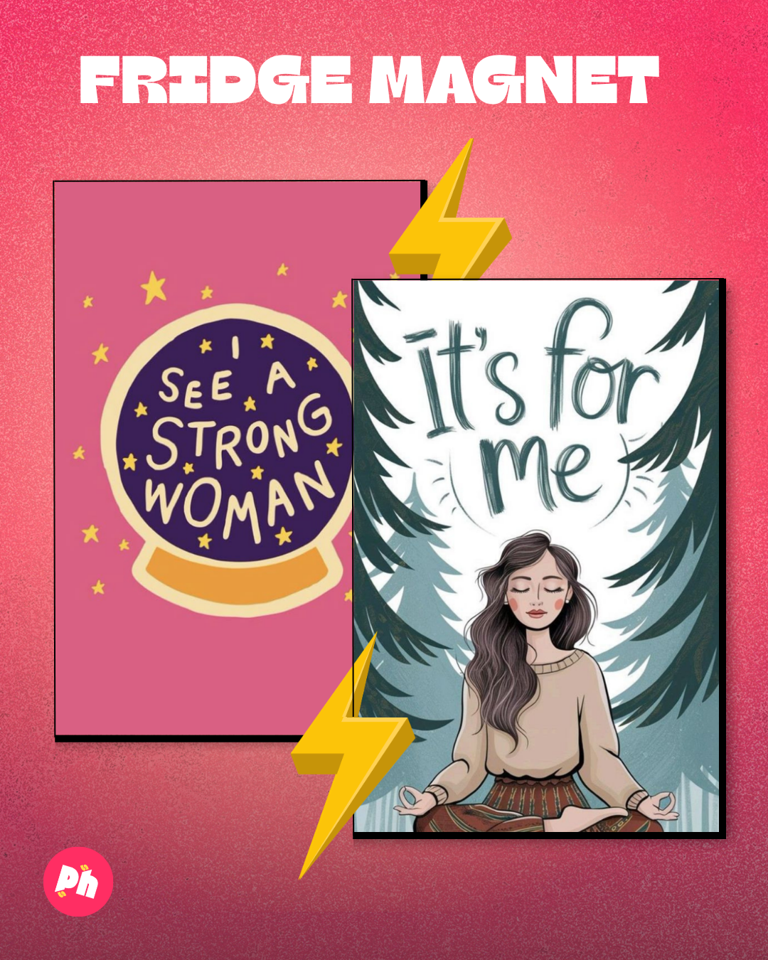 Strong Woman Affirmations set of 2 fridge magnet