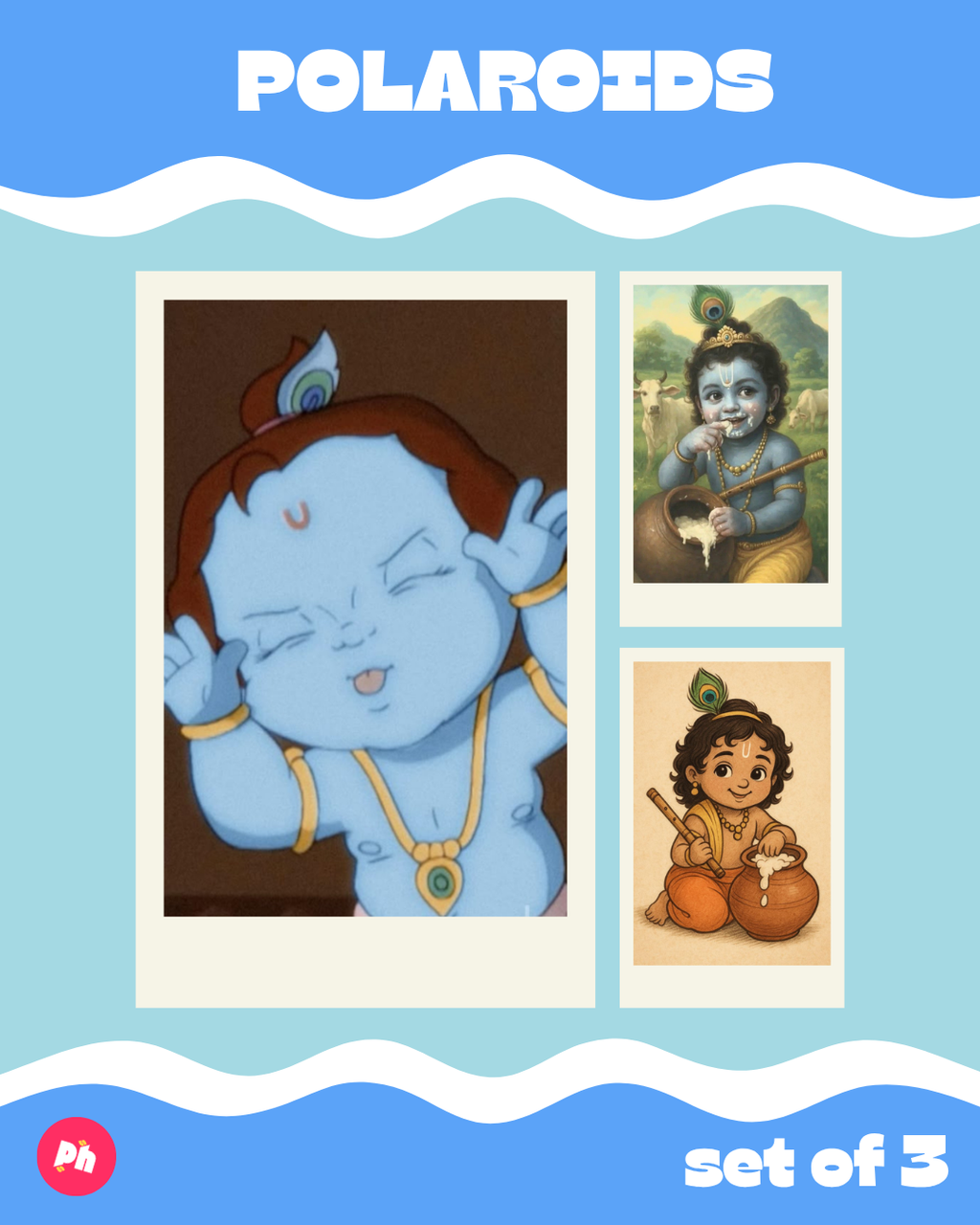 little krisha Polaroid set of 3