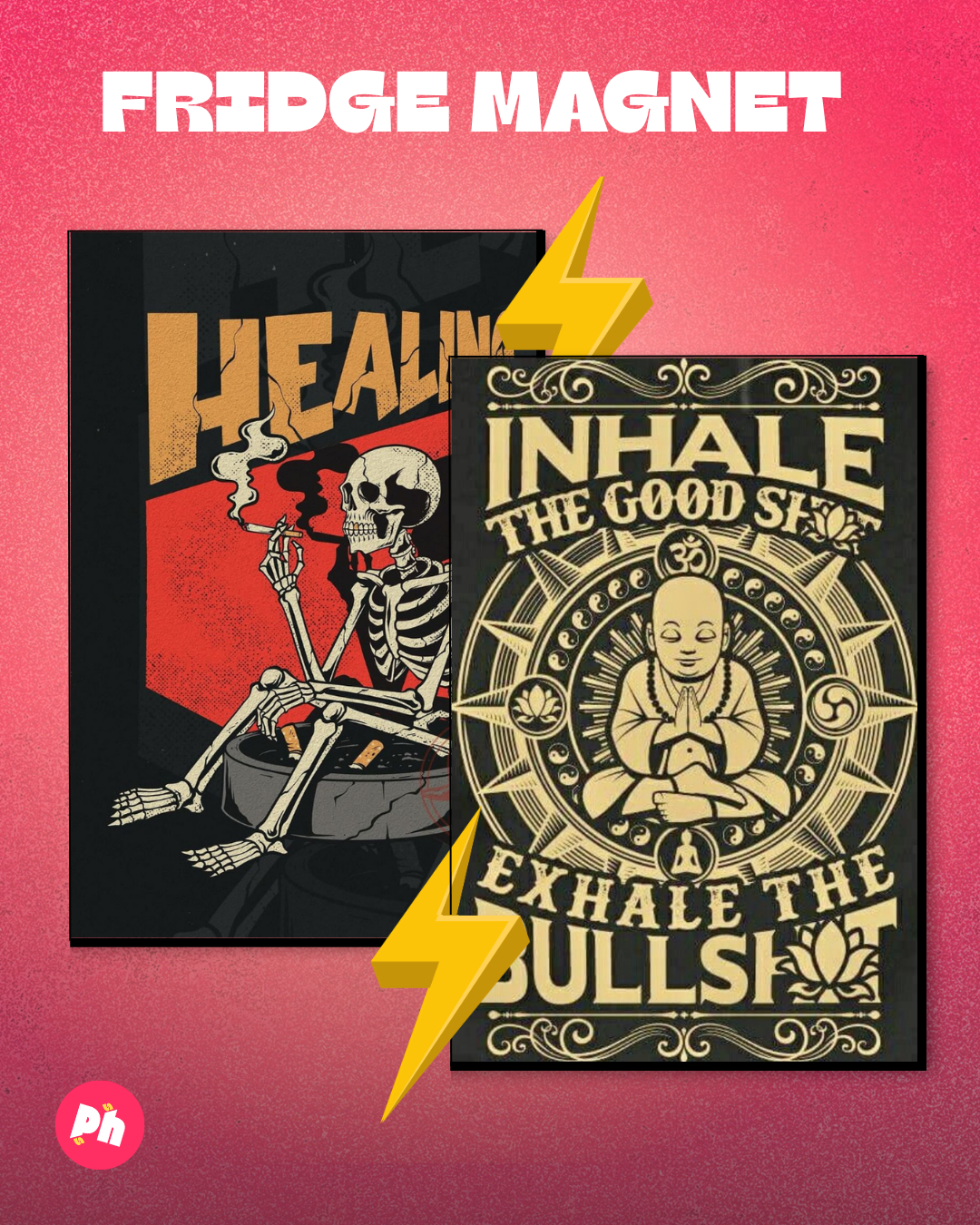 Healing & Inhale Good Shit set of 2 fridge magnet