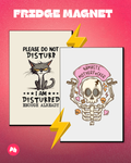 Grumpy Cat & Skeleton Yoga set of 2 fridge magnet