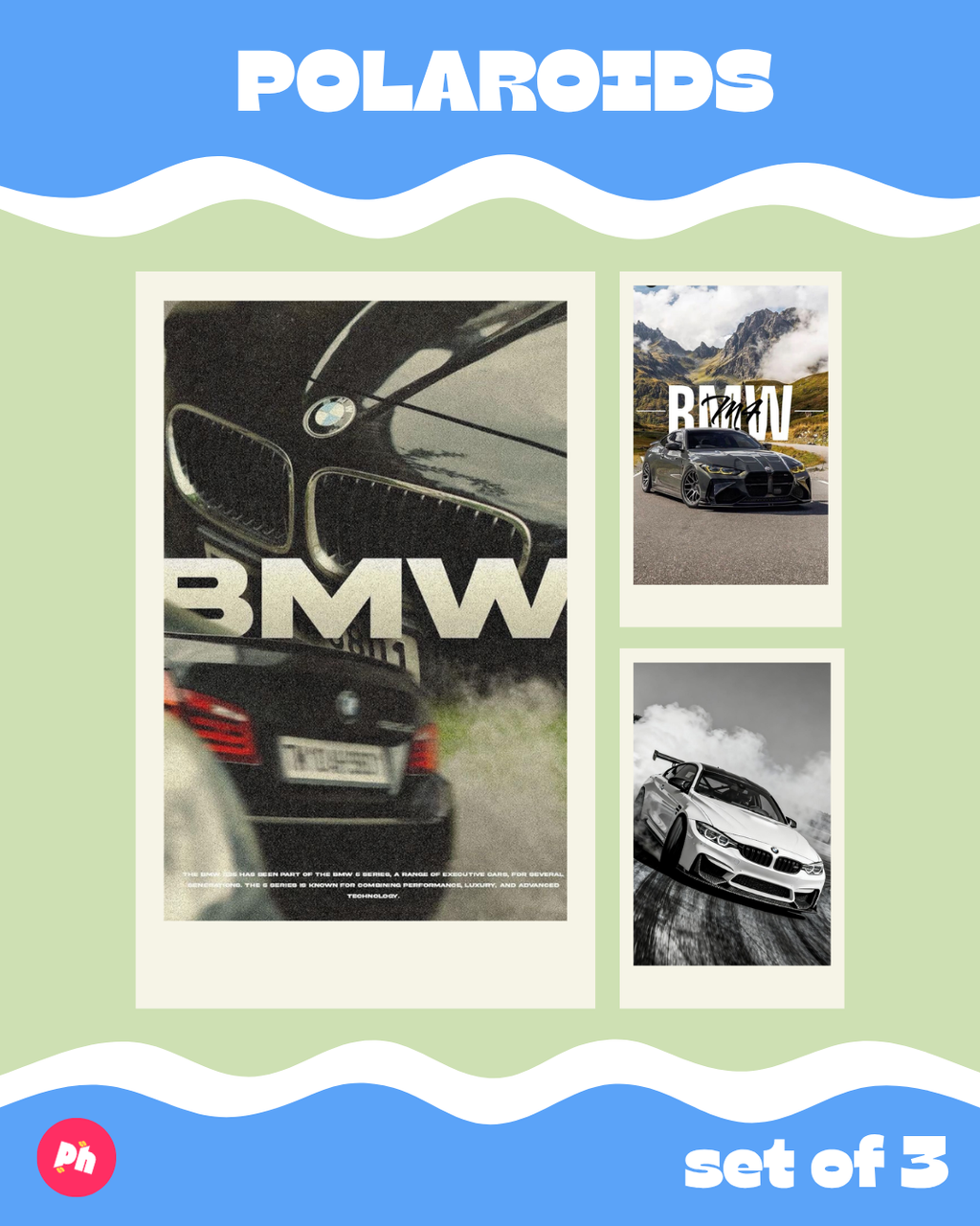 Cars: BMW Performance Polaroid set of 3