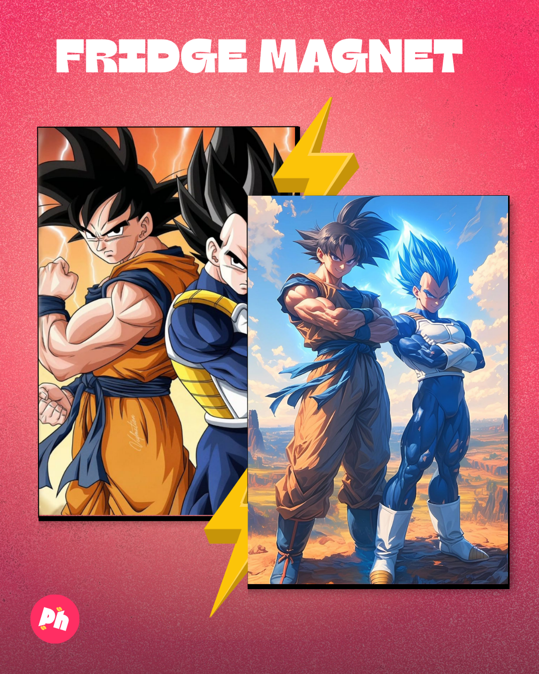 Dragon Ball Goku Vegeta Set of 2 Fridge Magnet