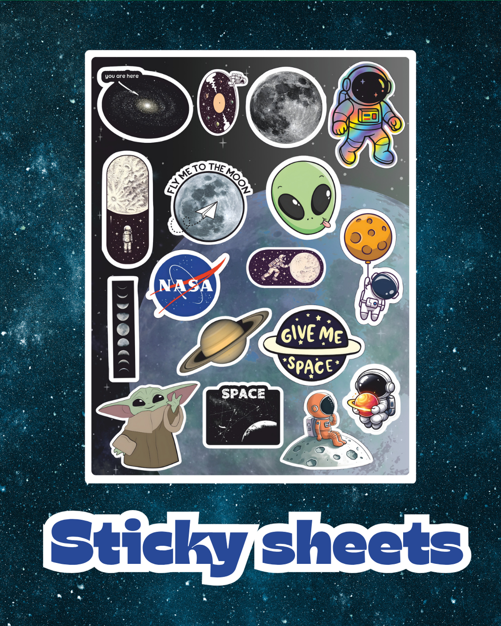 Space Laptop Sticker Sheet