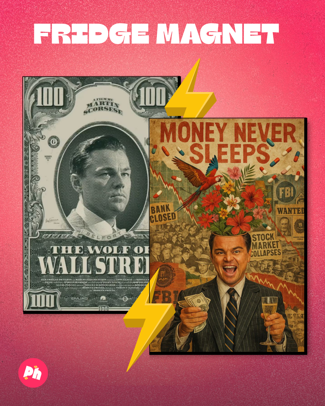 The Wolf of Wall Street set of 2 fridge magnet