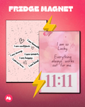 Lucky Affirmations 11:11 set of 2 fridge magnet