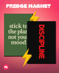 Discipline Motivational set of 2 fridge magnet