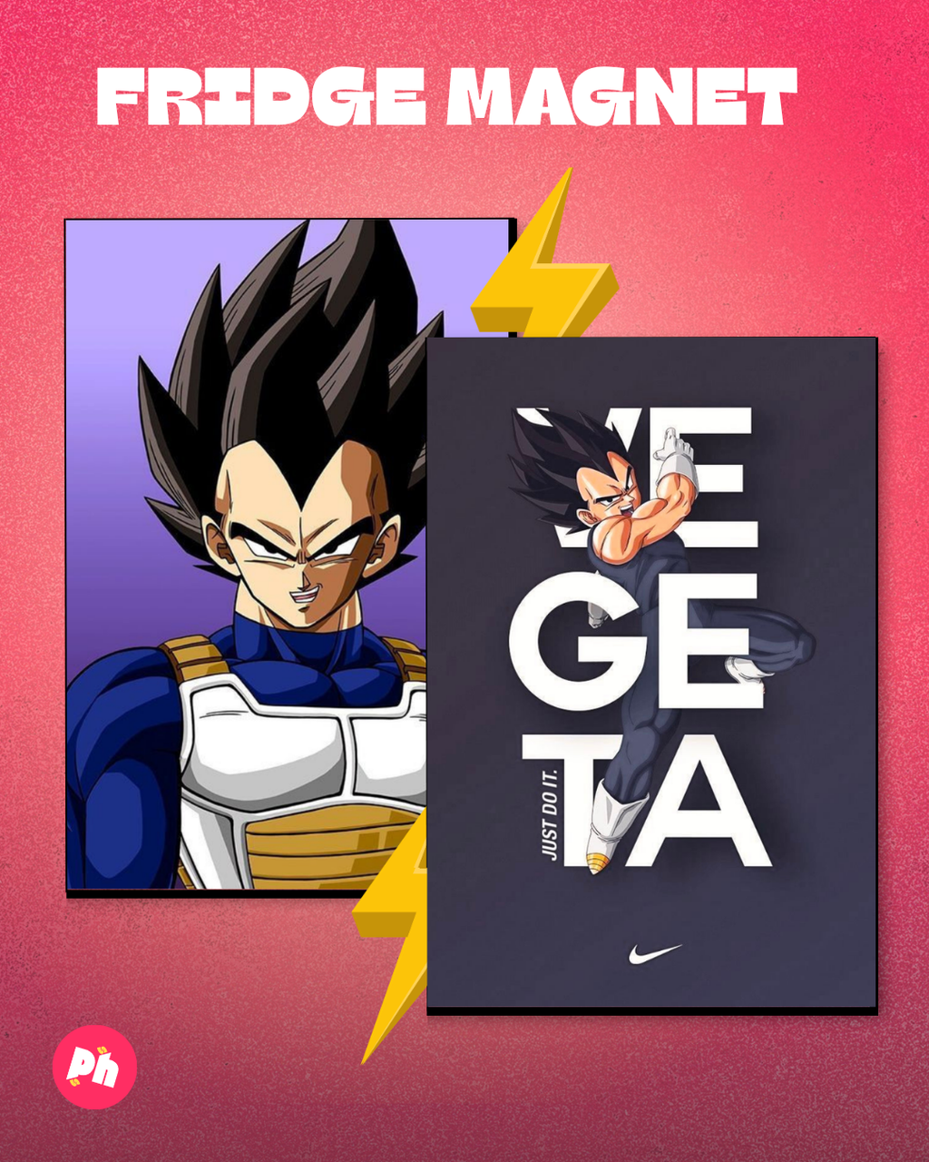 Vegeta Anime Set of 2 Fridge Magnet