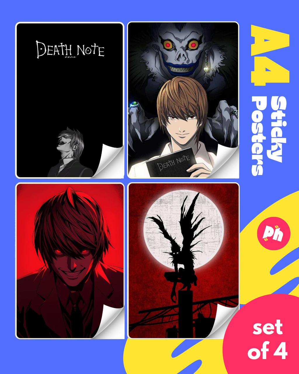 Death Note Set of 4 Sticky Poster