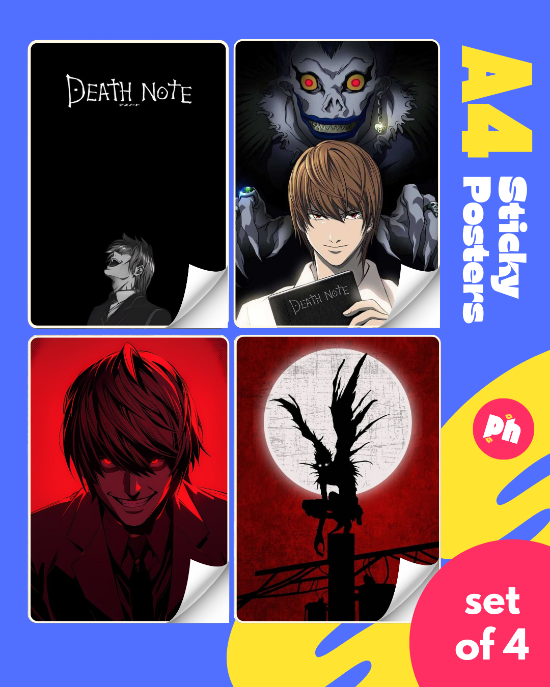 Death Note Set of 4 Sticky Poster
