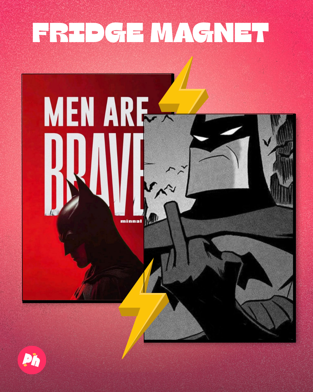 Batman “Men are Brave” set of 2 fridge magnet