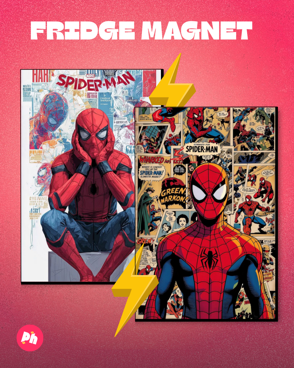 Spider-Man Comic set of 2 fridge magnet