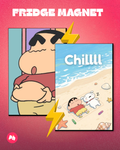 Shin-chan Chill set of 2 fridge magnet