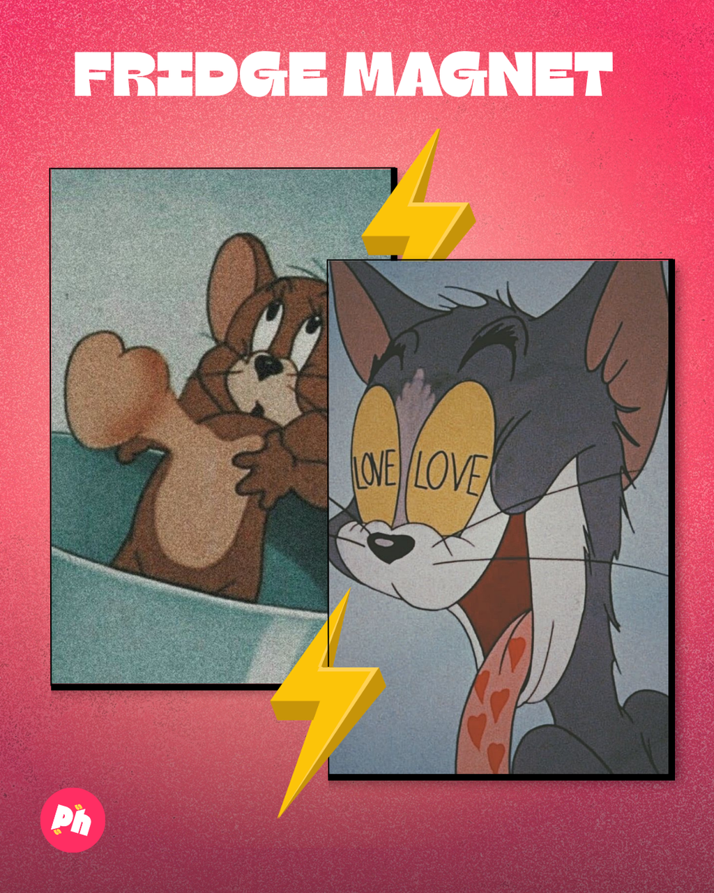 Tom & Jerry set of 2 fridge magnet