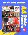 King Kohli Set of 4 Sticky Poster