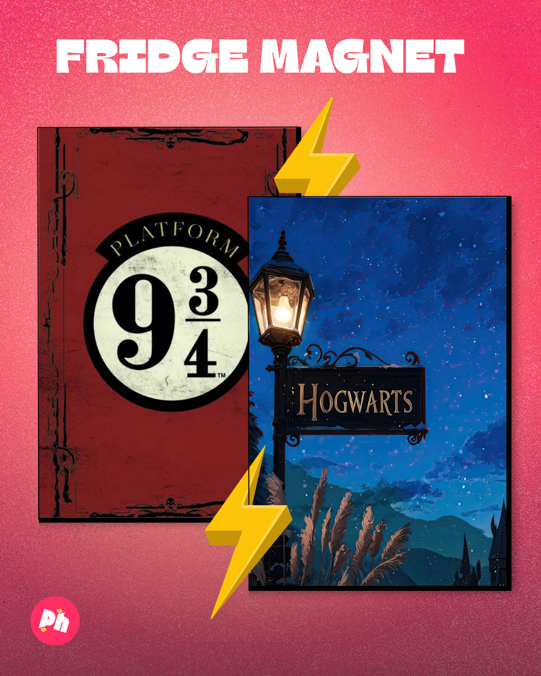 Platform 9¾ & Hogwarts set of 2 fridge magnet
