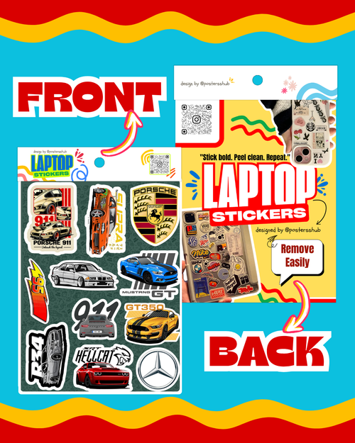 Cars Laptop Sticker Sheet