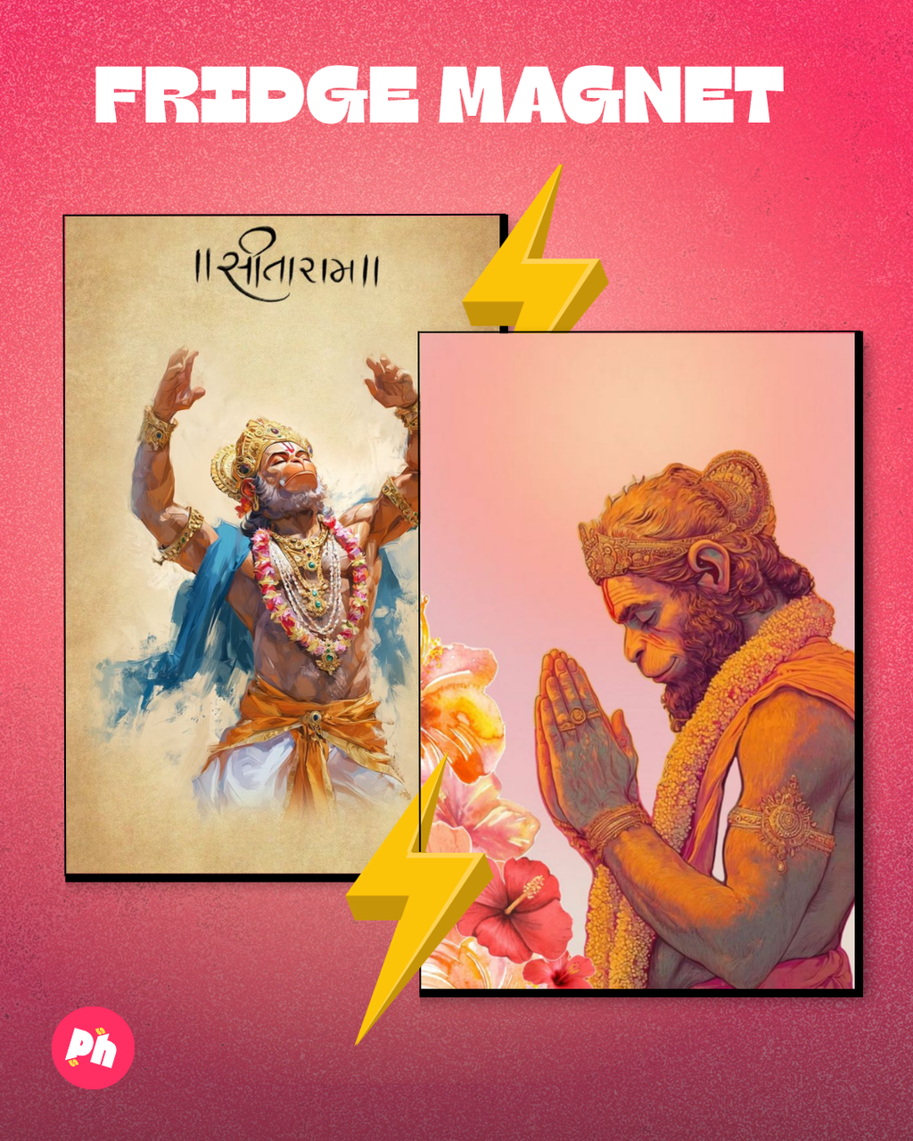 Hanuman Ji set of 2 fridge magnet