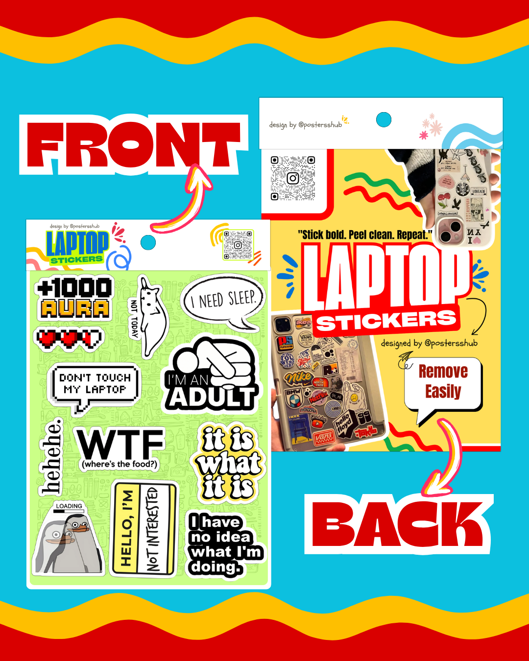 Random Quotes Laptop Sticker Sheet