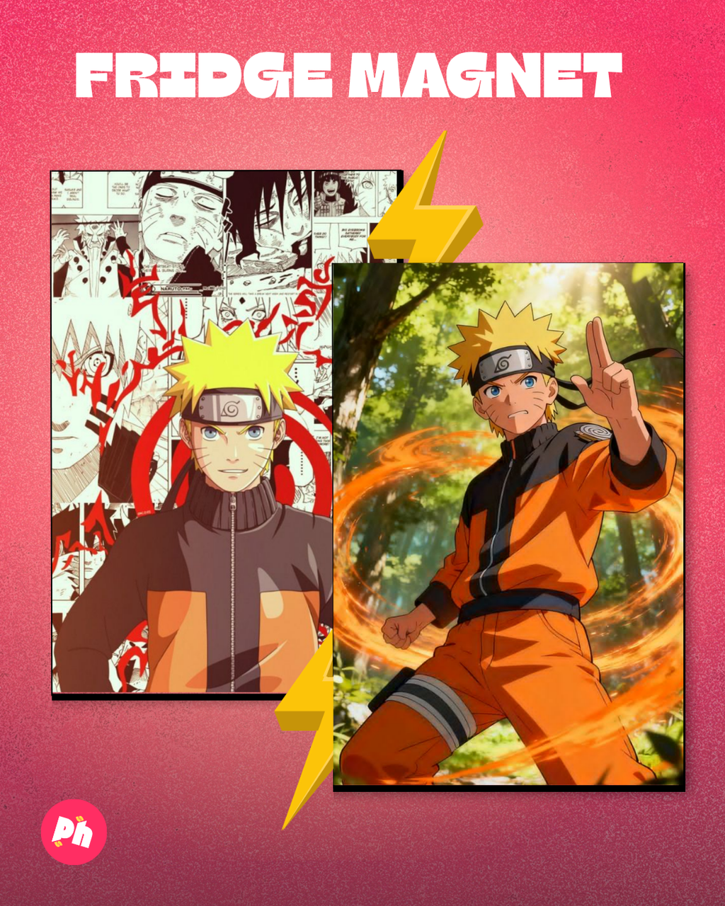 Naruto Uzumaki Set of 2 Fridge Magnet