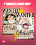 One Piece Luffy Wanted Set of 2 Fridge Magnet