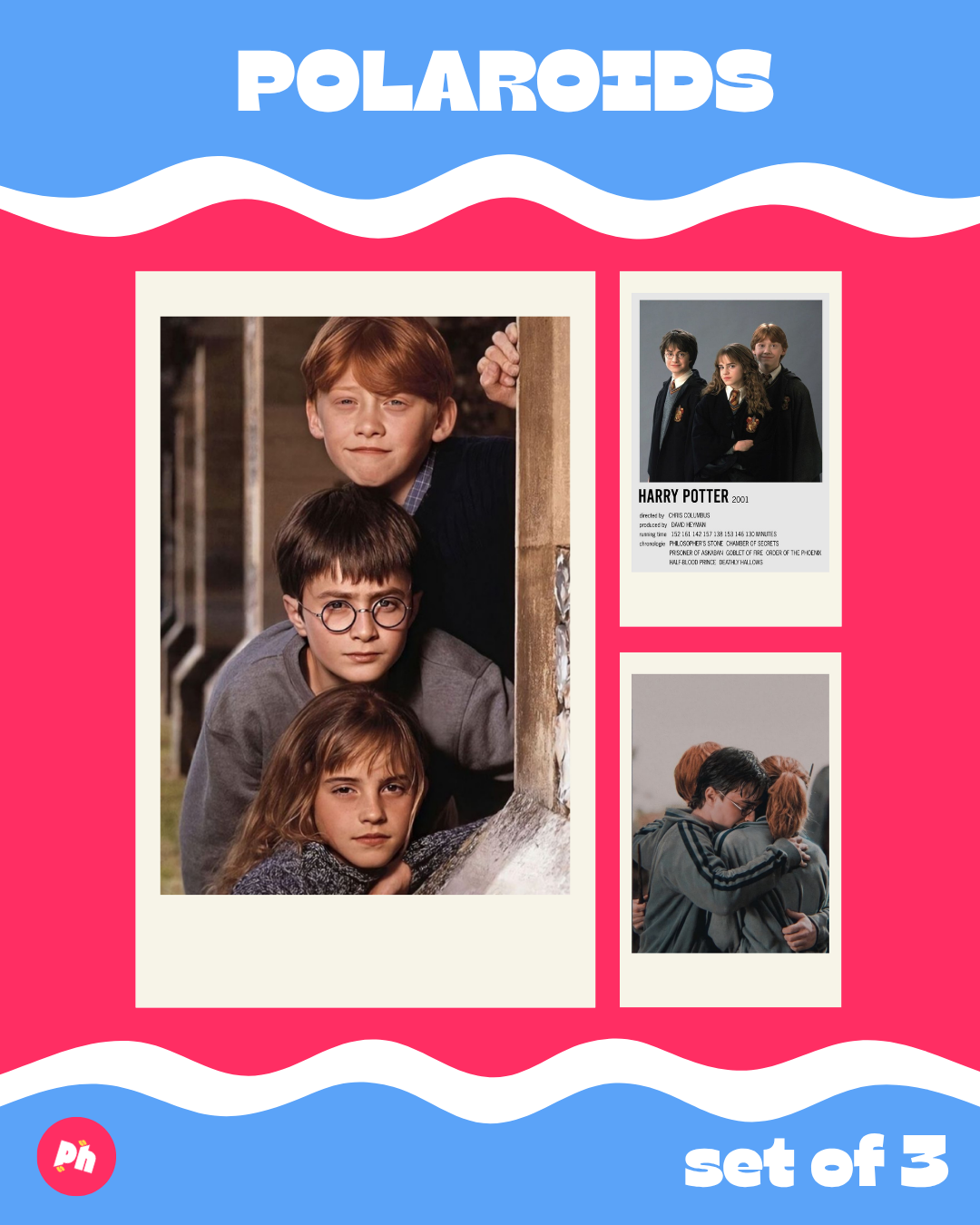 Harry Potter Friend Polaroid set of 3