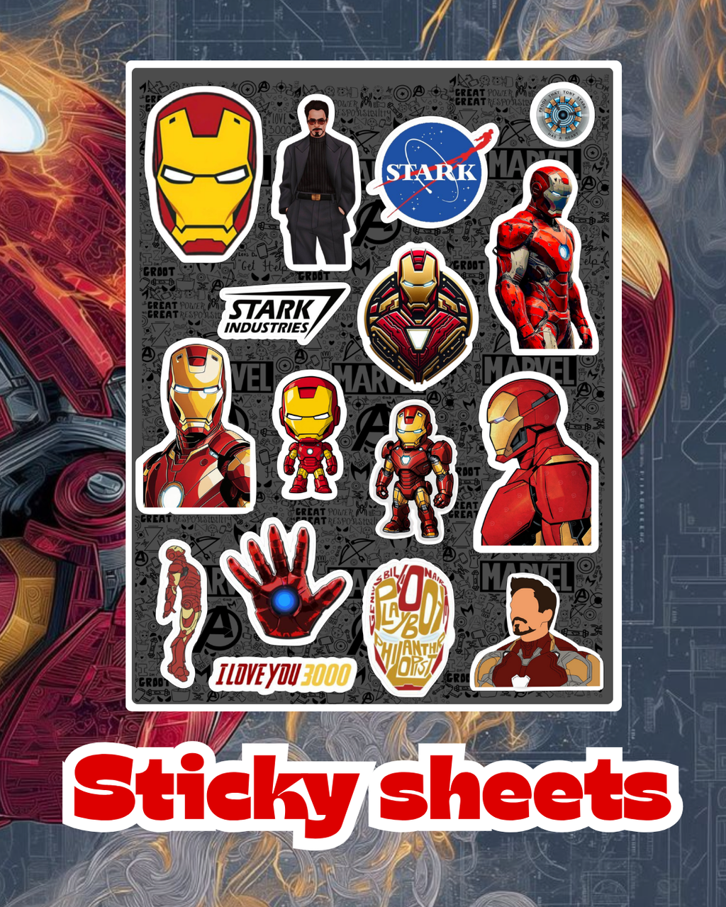 Ironman Laptop Sticker Sheet