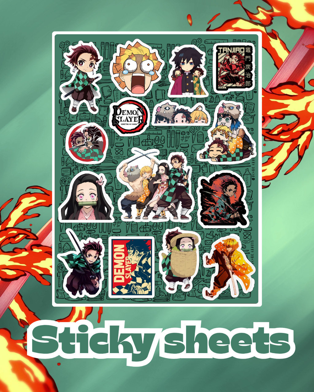 Demon Slayer Laptop Sticker Sheet