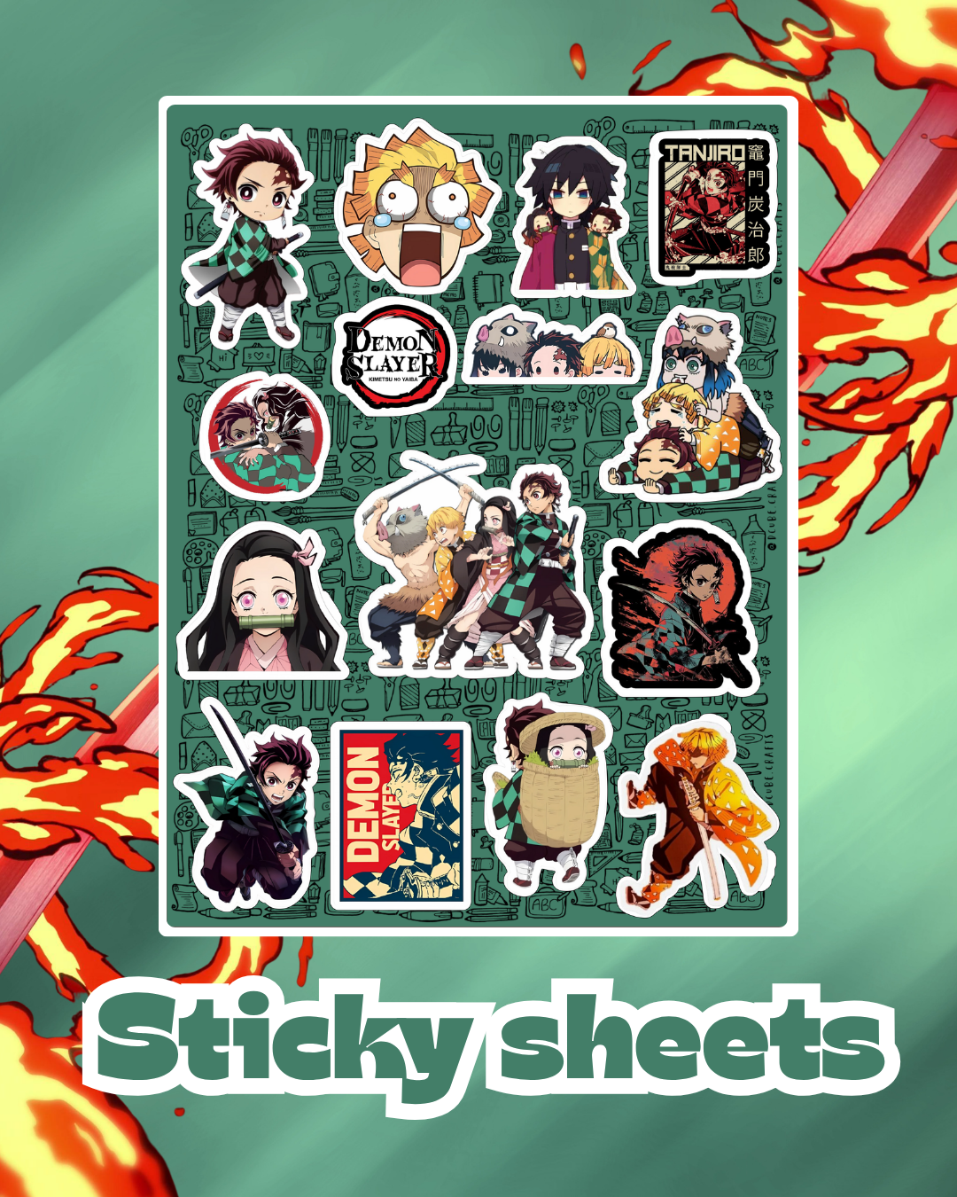 Demon Slayer Laptop Sticker Sheet