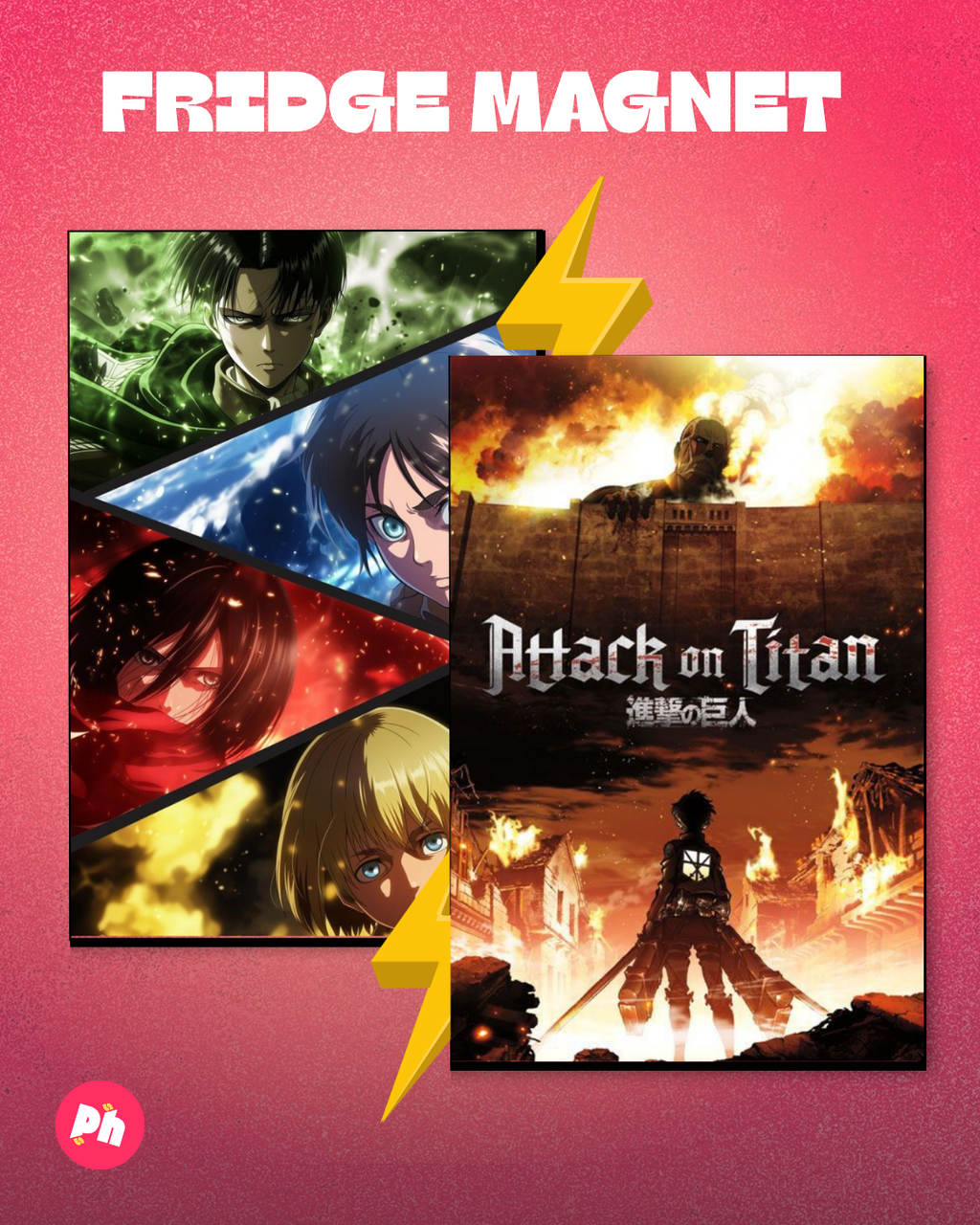 Attack on Titan Poster Set of 2 Fridge Magnet