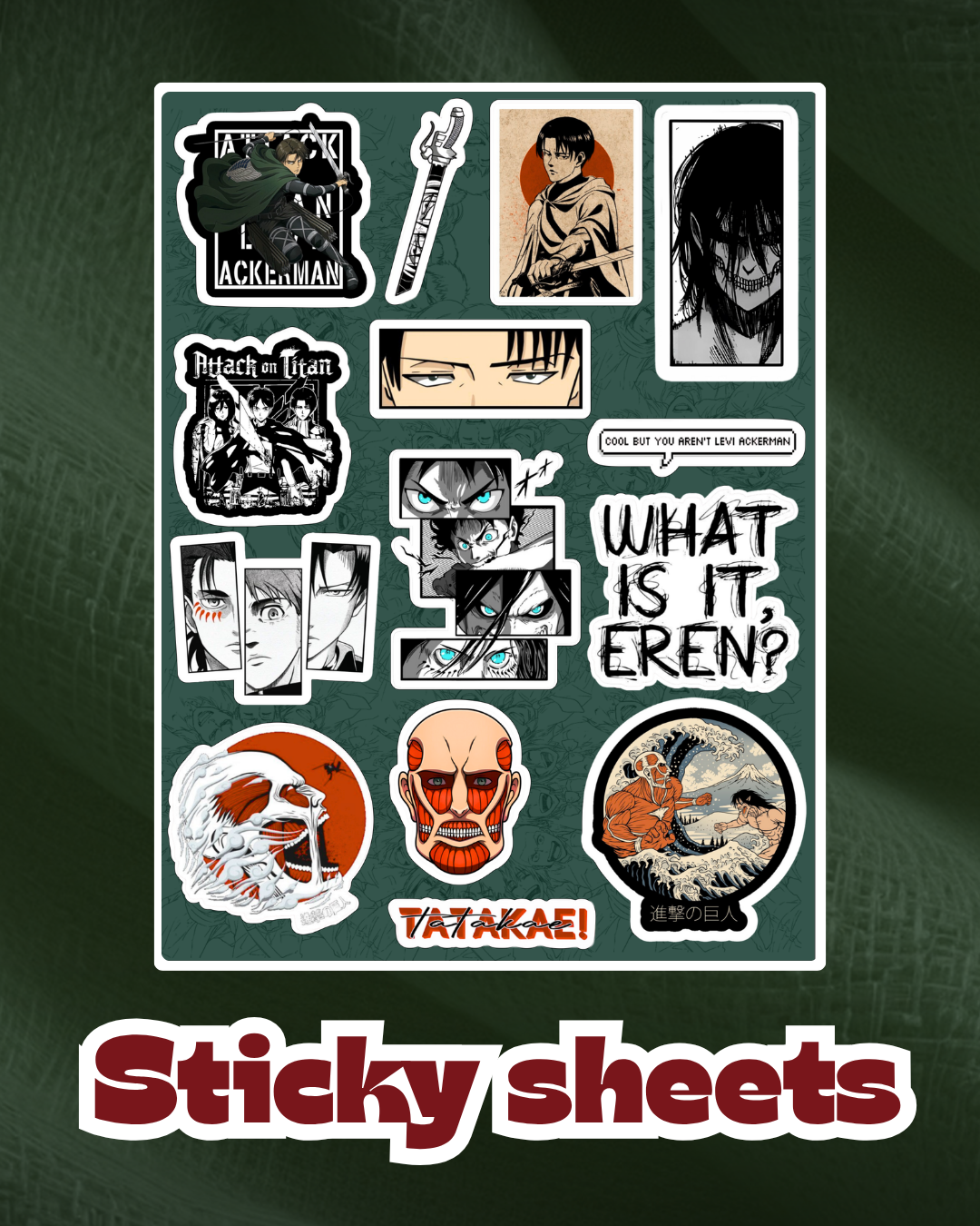 Attack on Titan Laptop Sticker Sheet