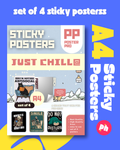 Chill Quote Set of 4 Sticky Poster
