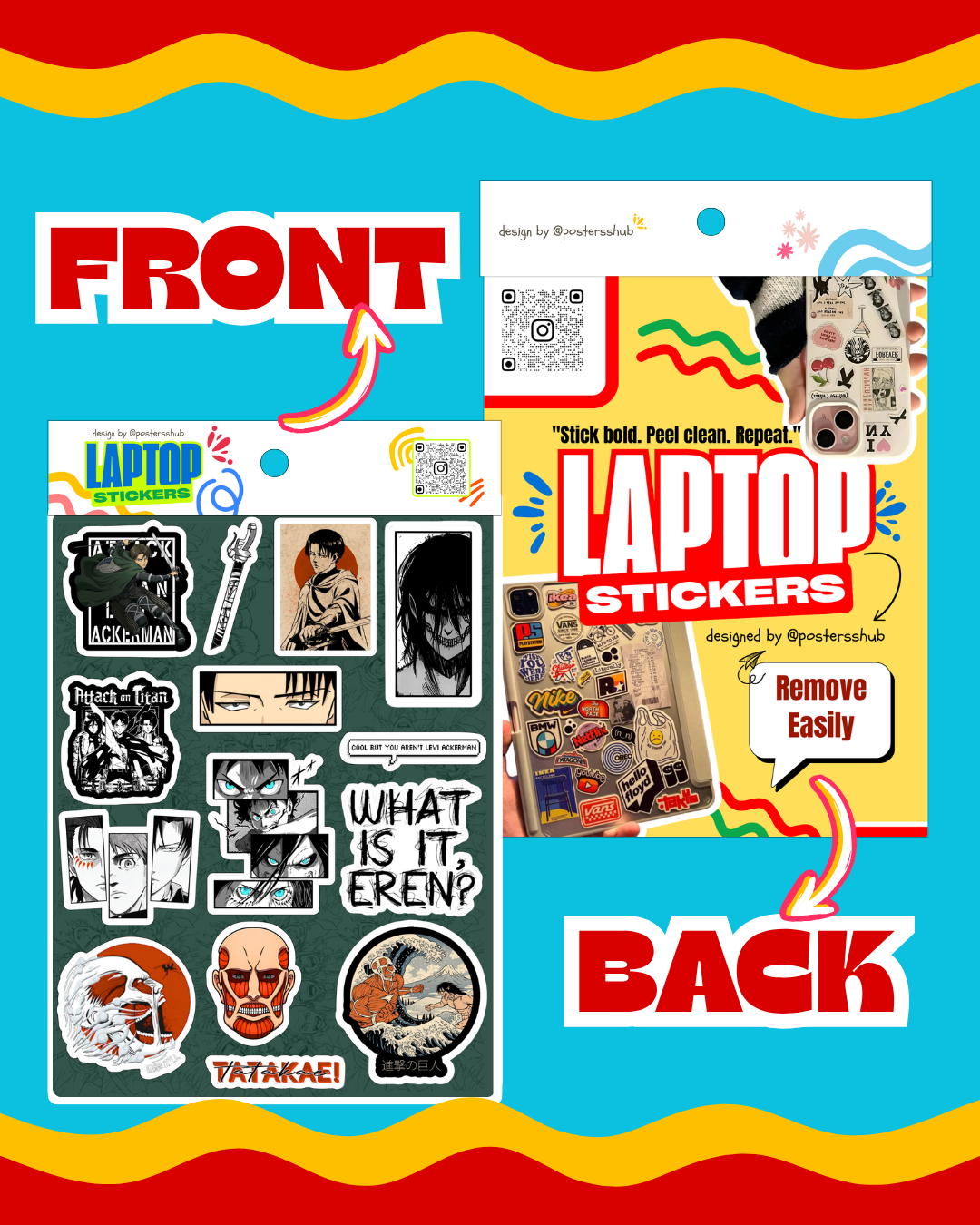 Attack on Titan Laptop Sticker Sheet