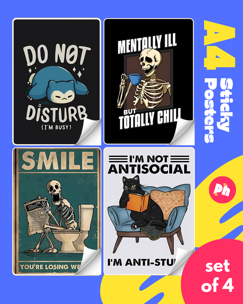 Chill Quote Set of 4 Sticky Poster