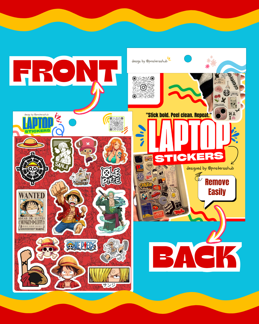 One Piece Laptop Sticker Sheet