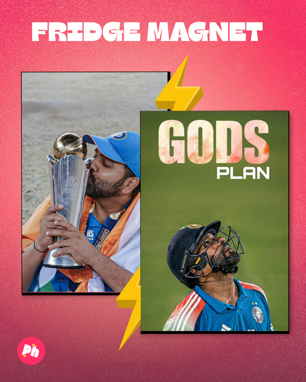 Rohit Sharma set of 2 fridge magnet