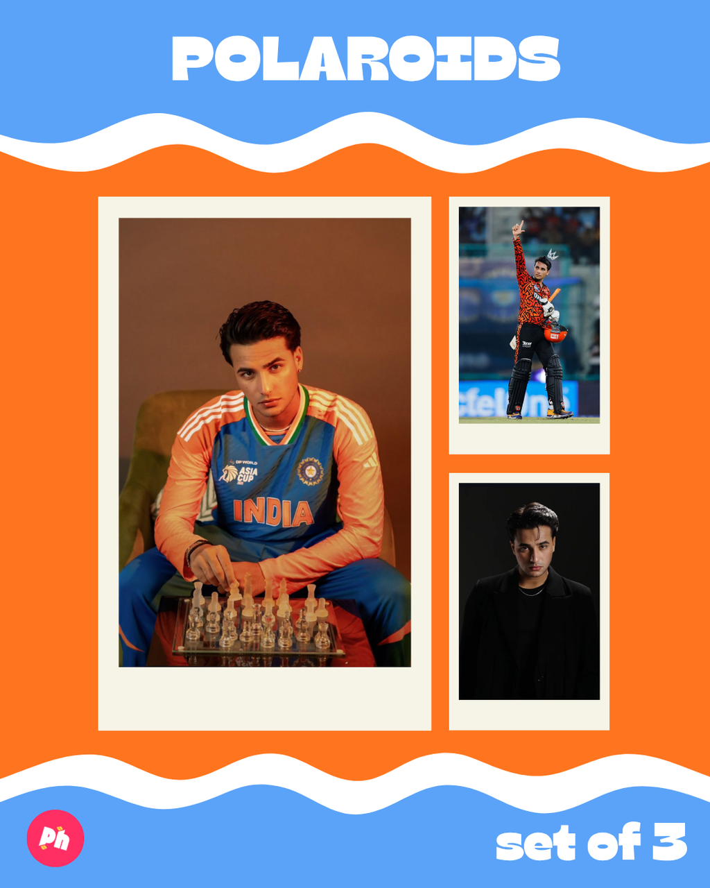Cricket: Abhishek Sharma Polaroid set of 3