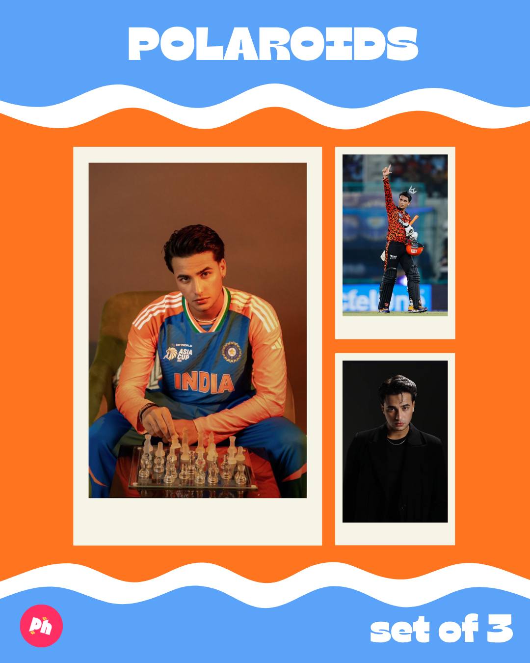 Cricket: Abhishek Sharma Polaroid set of 3