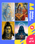 Bholenath Set of 4 Sticky Poster