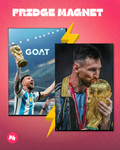 Lionel Messi GOAT World Cup 2022 set of 2 fridge magnet
