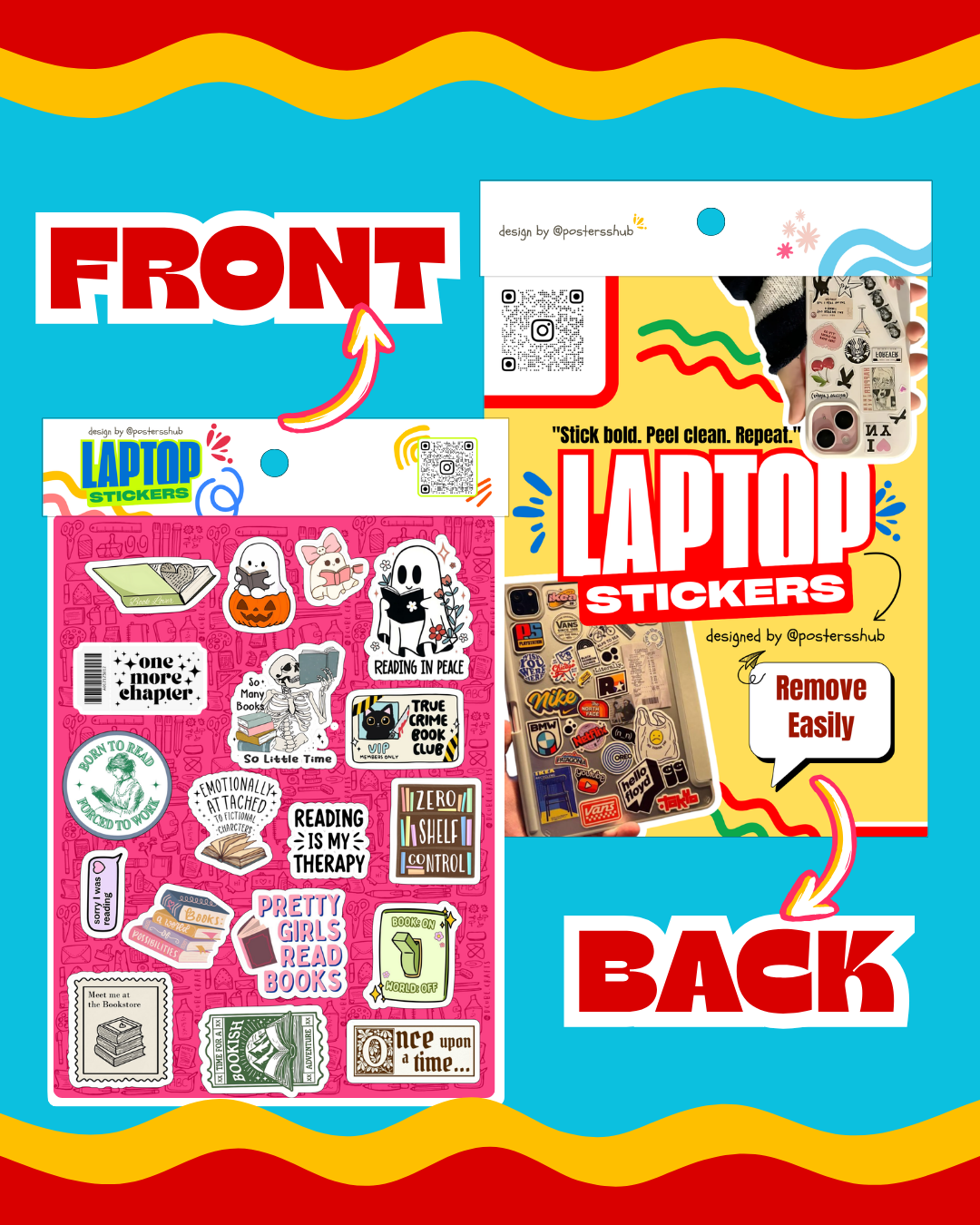 Book Lover Laptop Sticker Sheet