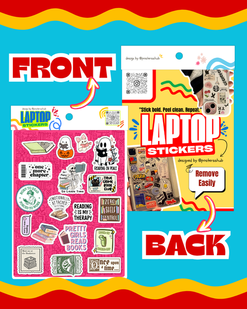 Book Lover Laptop Sticker Sheet