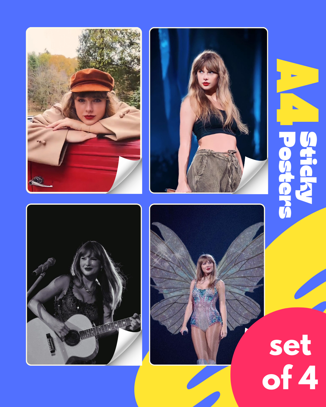 Taylor Swift Set of 4 Sticky Poster