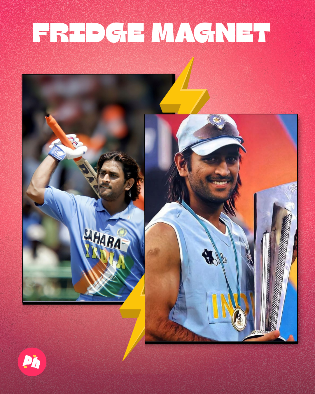Captain Cool Dhoni set of 2 fridge magnet