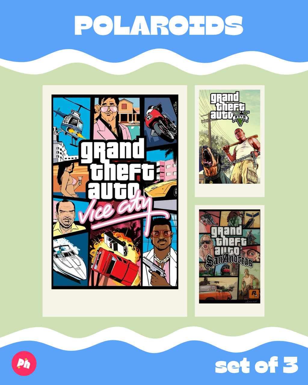 Game: GTA Series Polaroid set of 3