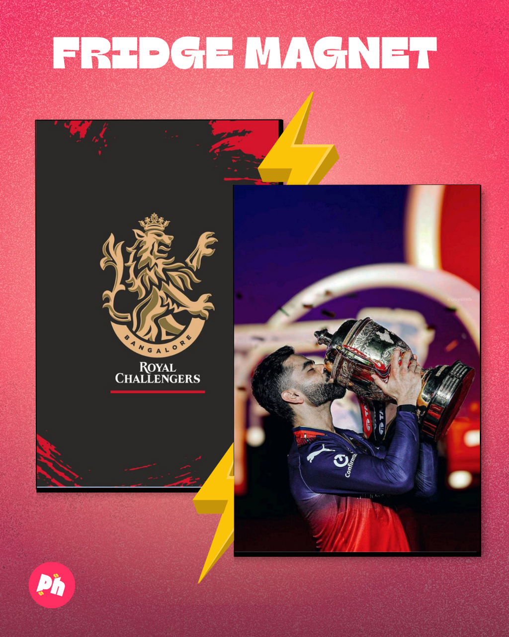 Virat Kohli Royal Challengers Bangalore (rcb) set of 2 fridge magnet