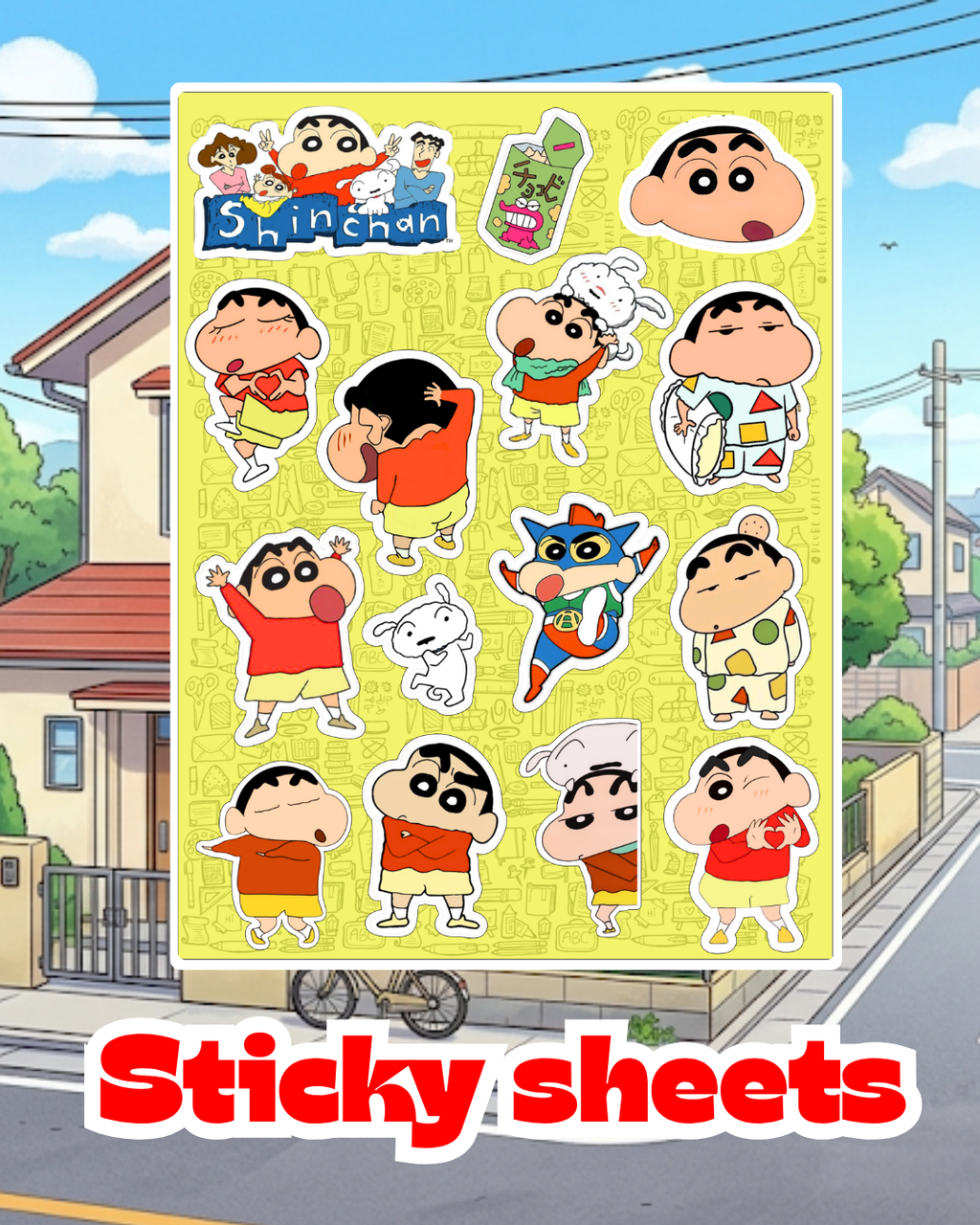 Shinchan Laptop Sticker Sheet