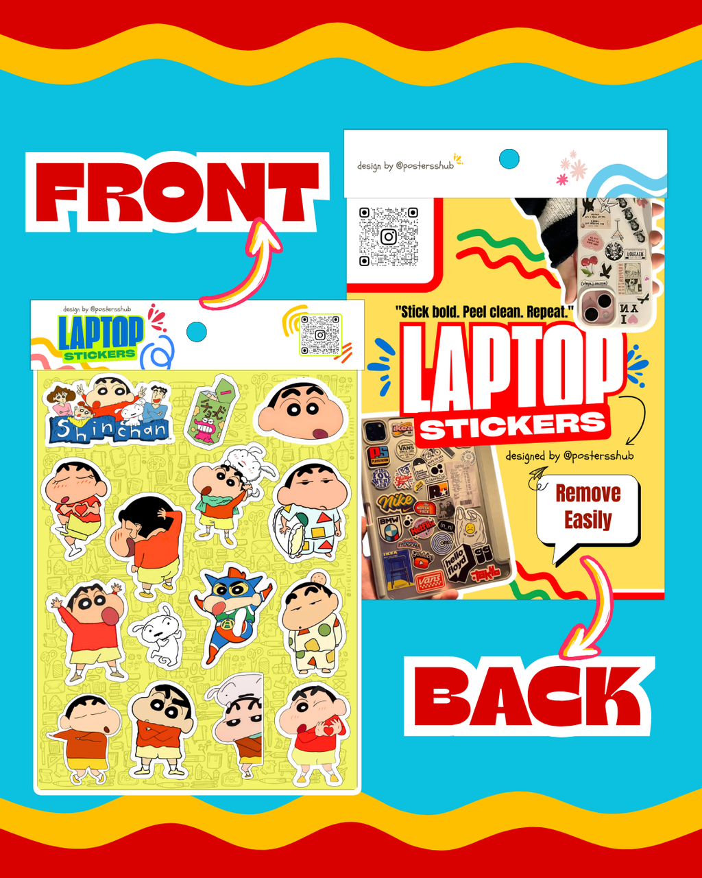 Shinchan Laptop Sticker Sheet
