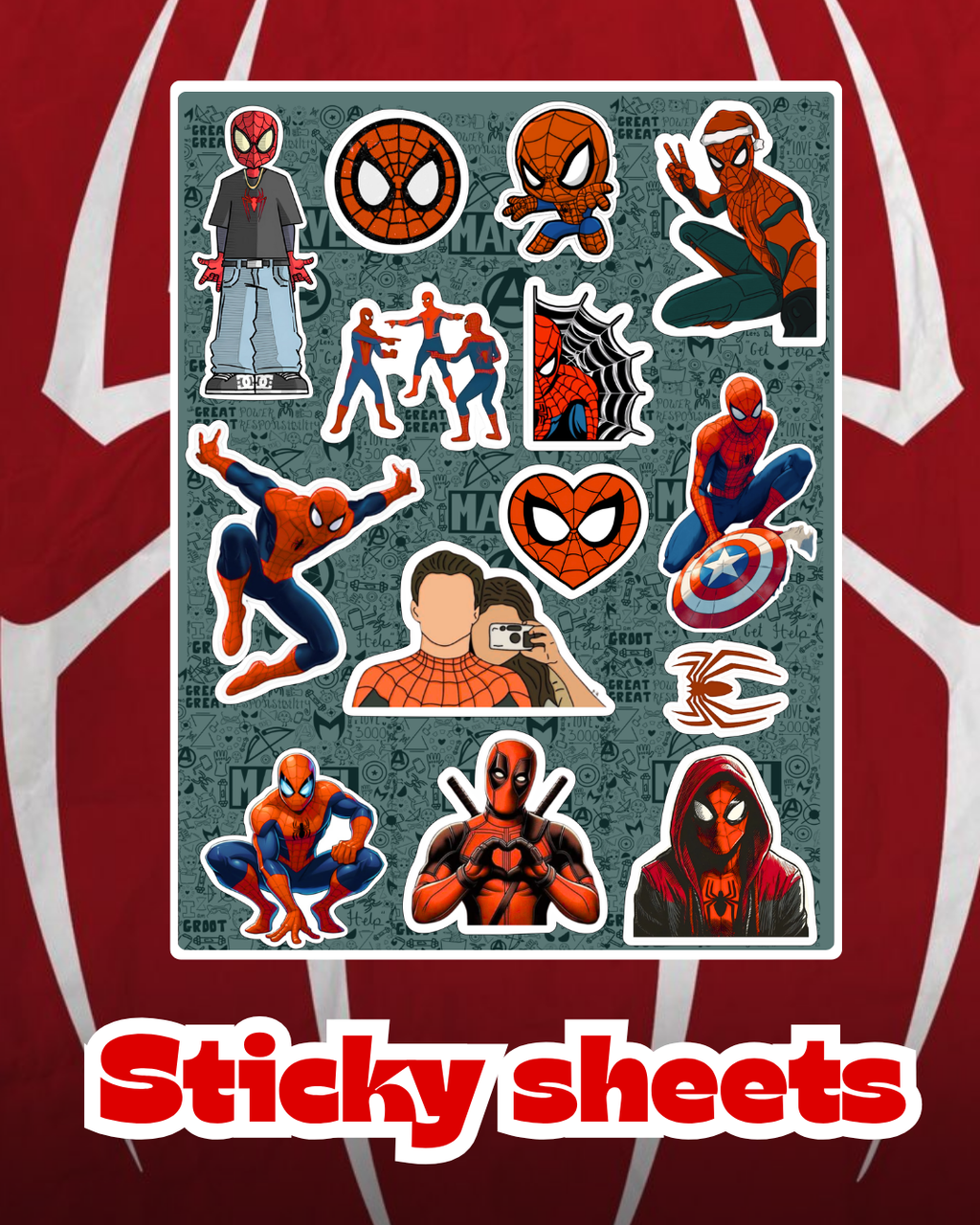 Spiderman Laptop Sticker Sheet