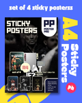 Fighter Set of 4 Sticky Poster